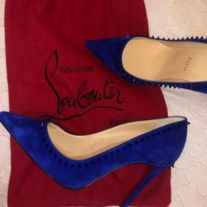 Christian Louboutin Anjalina Azulejo Suede Spike